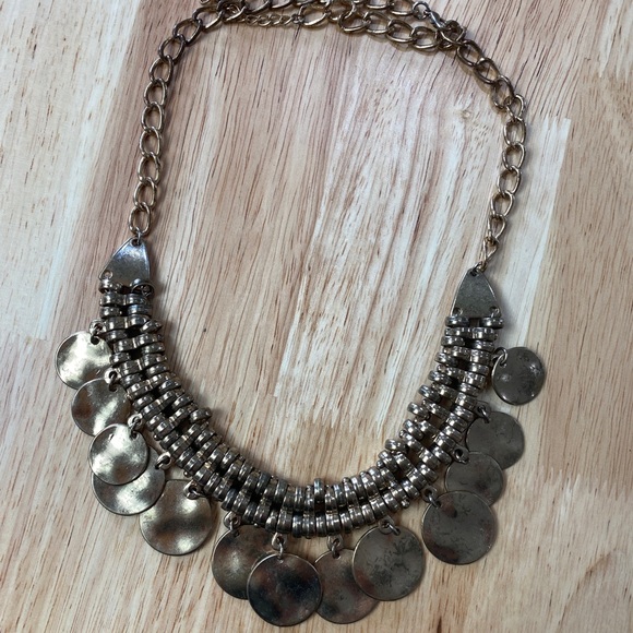 Gold Disc Boho Chain Necklace - Picture 5 of 9